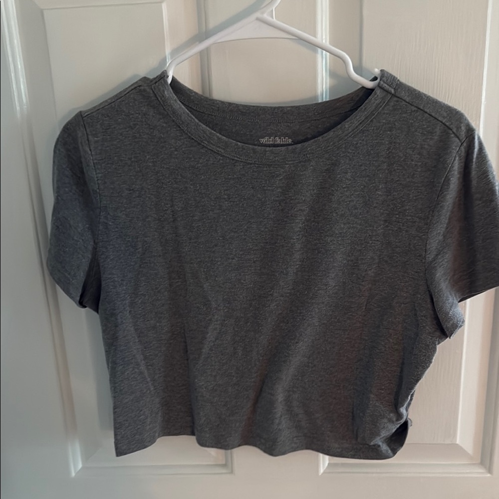Wild Fable Gray Short Sleeve Crop T-Shirt - Picture 2 of 3